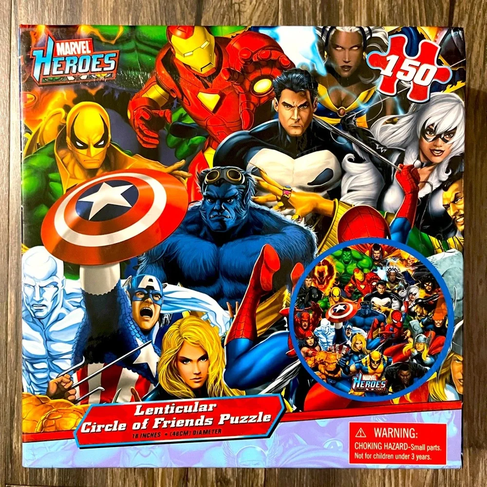 Marvel Heroes Lenticular 3D Circle of Friends 150 Piece Puzzle 18" 🧩 - Picture 1 of 3